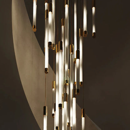 Modern Staircase Pendant Chandelier in Black or Gold