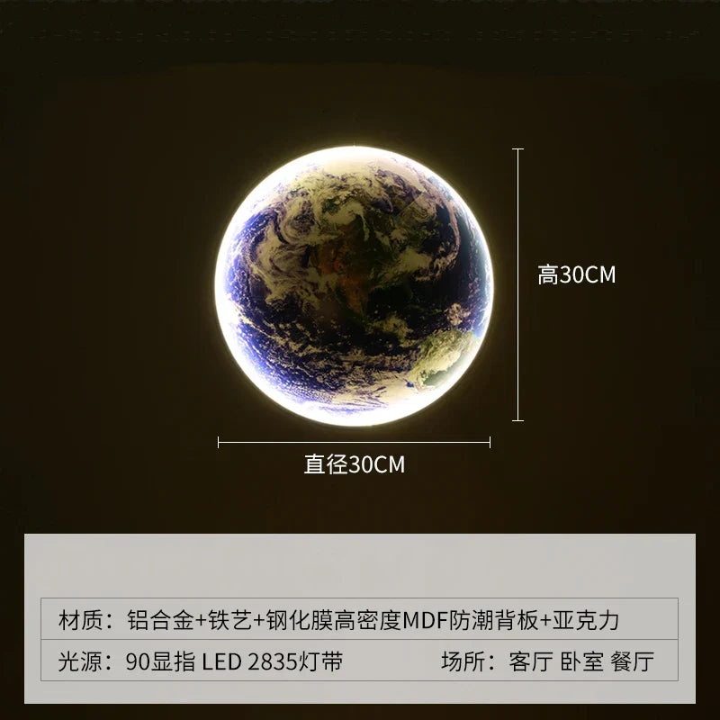 DecorBites™ LED Luxury Earth Wall Lamp for Living Room Bedroom Decoration