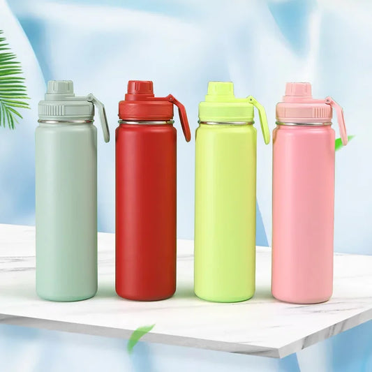 DecorBites™ 750ml Stainless Steel Insulated Sports Water Bottle Vacuum Thermos