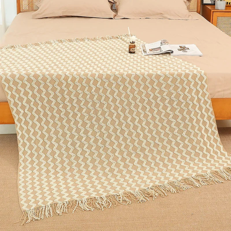 Acrylic Tassel Throw Blanket