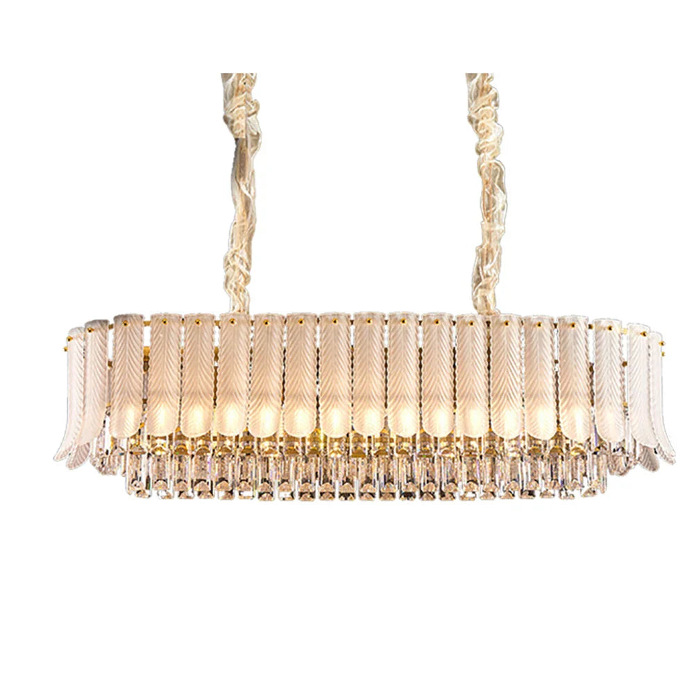 Decorbites™ Lámpara de Araña de Cristal Dorado: Lámpara de Araña Redonda de Lujo Posmoderno para Sala de Estar