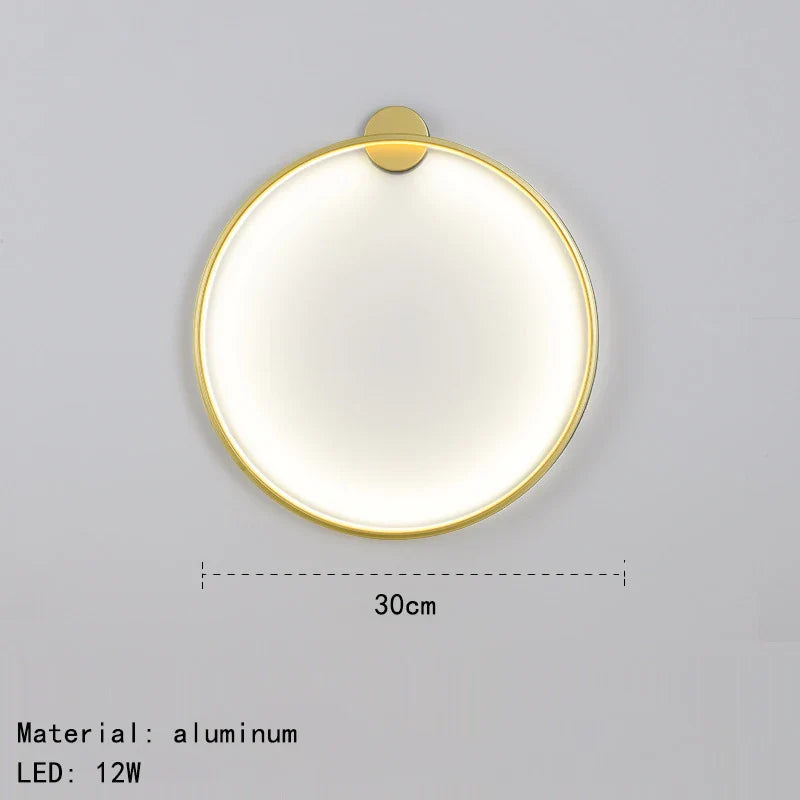 Decorbites™ Anillo Dorado Negro LED Luz de Pared para Salón Dormitorio Lámpara de Pared