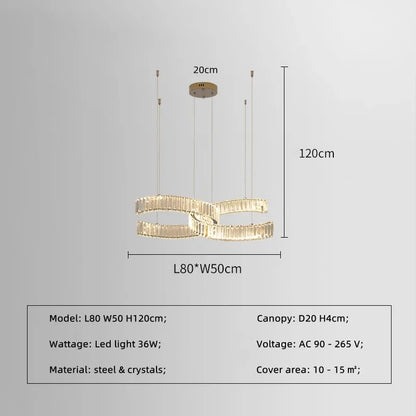 Lámpara colgante LED de cristal DecorBites™ con control remoto y regulador de intensidad.