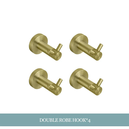 DecorBites™ Gold Hardware Set: Towel Bar, Toilet Paper Holder, Robe Hook, Cup Hanger
