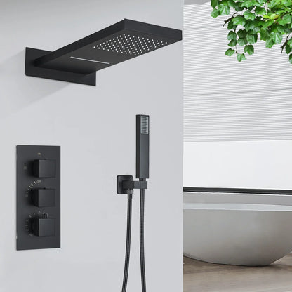 Juego de grifería termostática para ducha tipo lluvia DecorBites™ Gold - Sistema de ducha de pared