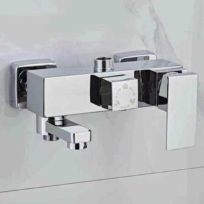 DecorBites™ Black Chrome Bathroom Mixer Tub Control Valve Wall Mount Shower Faucet