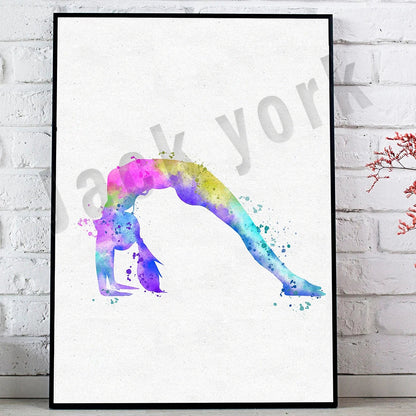DecorBites™ Dance King Yoga Print Women Dance Asana Pose Zen Pilates Art Deco Gift