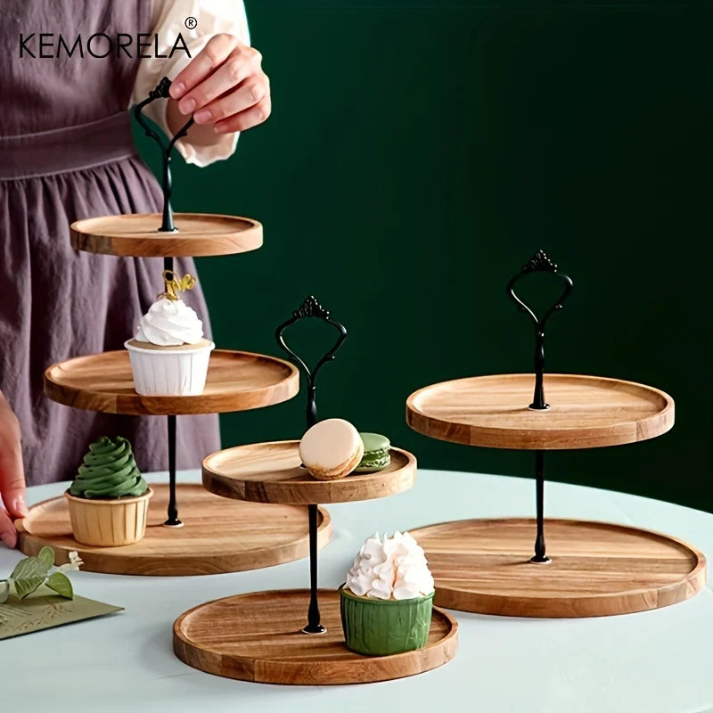 Bandeja DecorBites™ de doble/tres capas para frutas secas: elegante plato para servir postres y aperitivos.