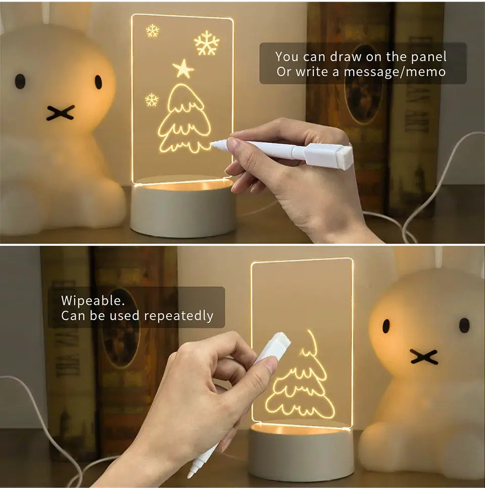 DecorBites™ Lamps for Desk Decoration USB DC5V Note/ Message Board With Pen Table Lamp Luminaria De Mesa Indoor Bedside