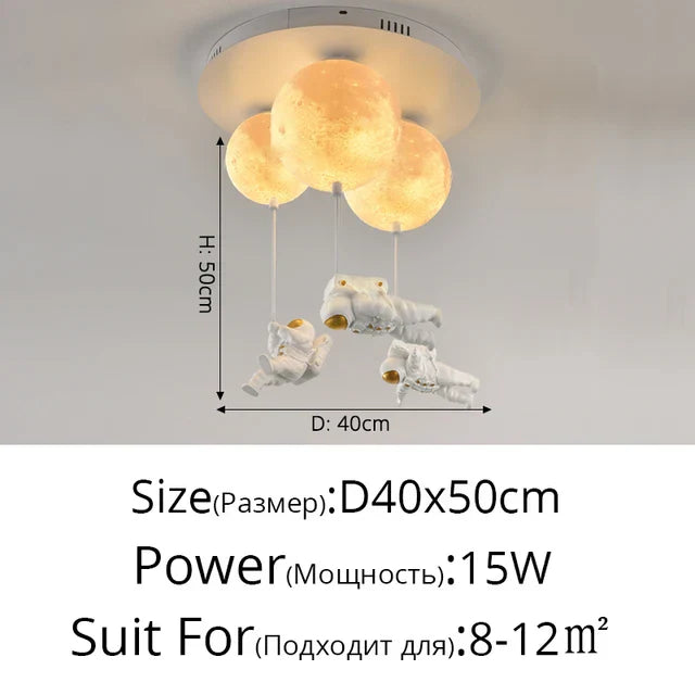 DecorBites™ Astronaut Globe Ceiling Light for Kids Room - 18cm/20cm/25cm