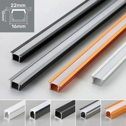 DecorBites™ LED Aluminum Profile Recessed U/YW-Shape Hidden Channel Milky Cover Bar Strip Light