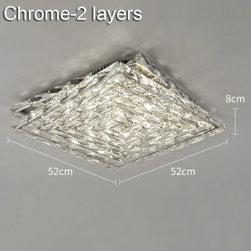 DecorBites™ Crystal Ceiling Lamp: Modern Minimalist Indoor LED Lighting for Living Room, Dining & Bedroom