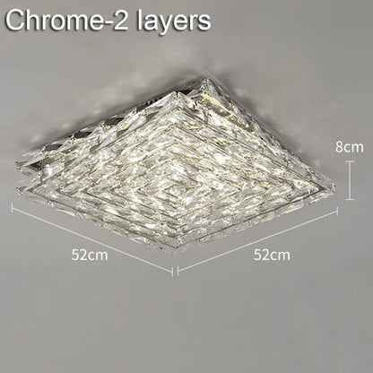DecorBites™ Crystal Ceiling Lamp: Modern Minimalist Indoor LED Lighting for Living Room, Dining & Bedroom