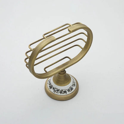 ديكوربايتس™ - طبق صابون سيراميك نحاسي عتيق - سلة صابون نحاسية - إكسسوارات حمام