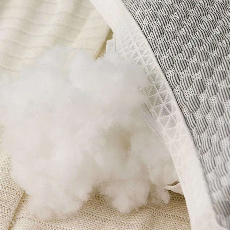 Almohada de enfriamiento de rayón con panal gris y beige, de espuma viscoelástica para dormitorio