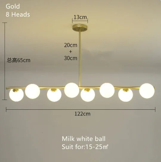 Lámpara colgante LED de bola de vidrio dorado Decorbites™ para iluminación de cocina y comedor