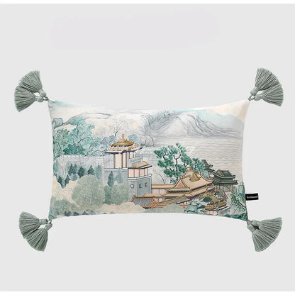 Funda de cojín de lujo DecorBites™ con diseño de grulla para cama y sofá