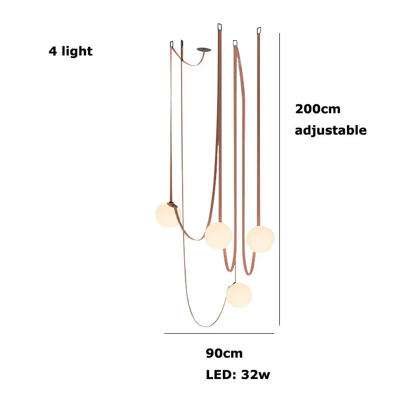 Lámpara colgante de bola de cristal DecorBites™ para salón-comedor tipo loft, iluminación LED