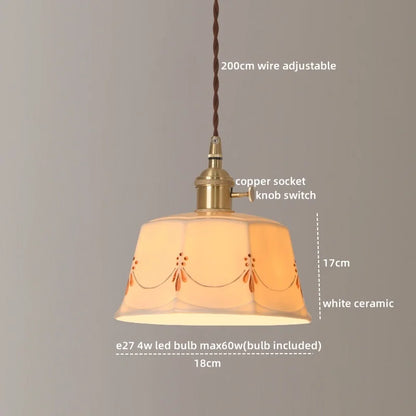 DecorBites™ Ceramic LED Pendant Lights: Japanese Style for Living Room, Bedroom, Dining Room