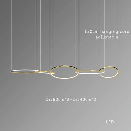 Lámpara de techo redonda dorada DecorBites™ - Elegante lámpara colgante para comedor