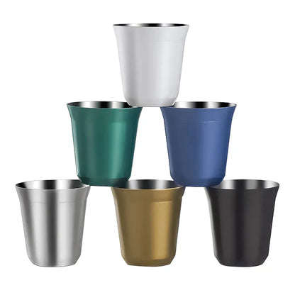 DecorBites™ Double Walled Espresso Cups, Insulated Coffee Tumbler, Unbreakable Stainless Steel Cup