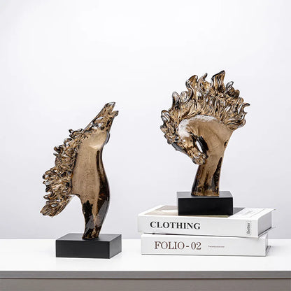DecorBites™ Horse Head Statue Resin Figurine Home Decor Sculpture