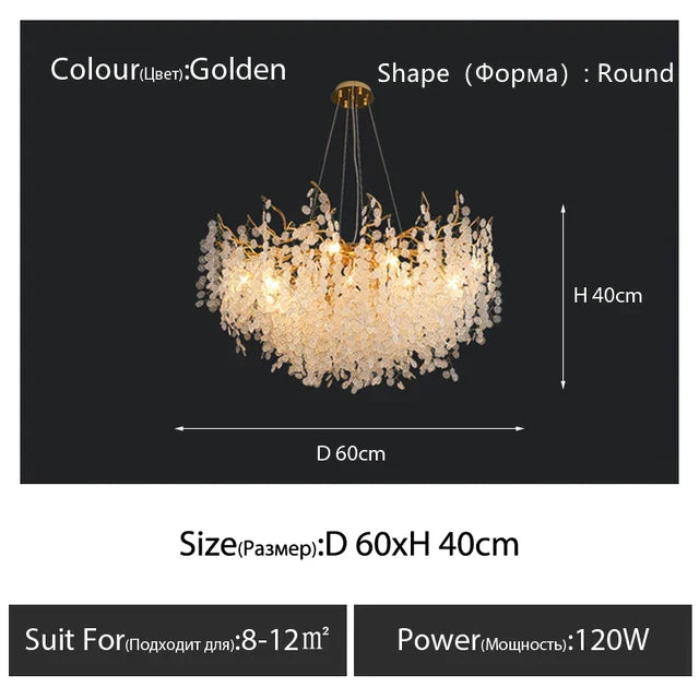 DecorBites™ Circular Crystal Chandelier Living Room Pendant Lights LED Indoor Decoration