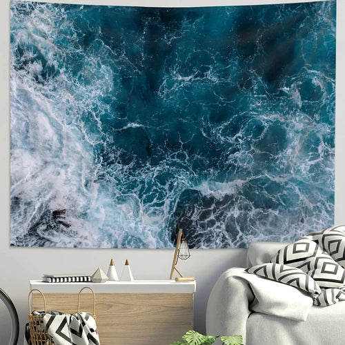 Decobites Sea Tapestry Landscape Wall Decoration Cloth for Room Layout & Dormitory Renovation