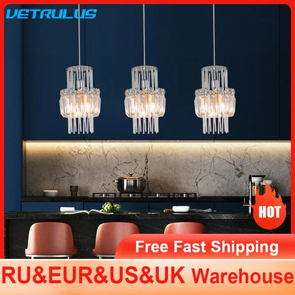DecorBites™ Crystal Glass Ceiling Chandelier for Bright Home Hotel Decor