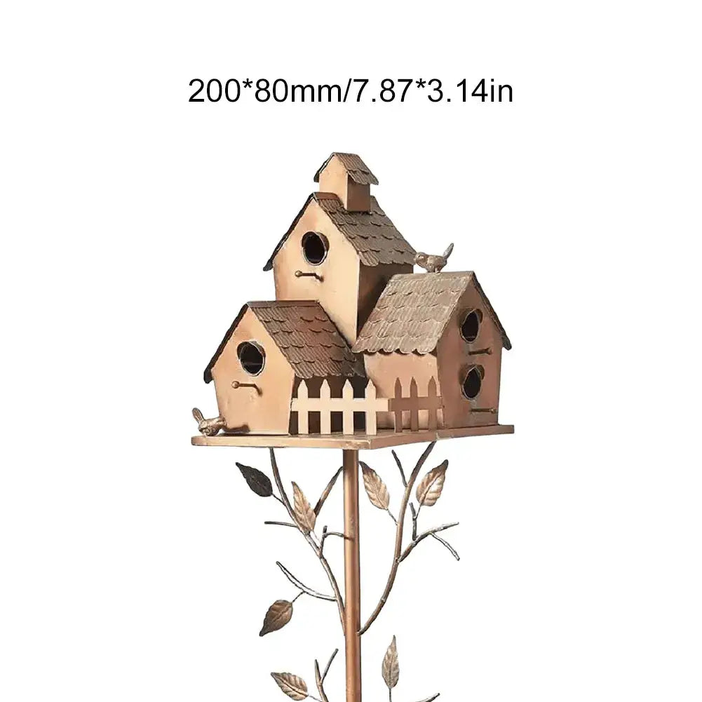 DecorBites™ Metal Birdhouse Garden Stakes for Outdoor Decor