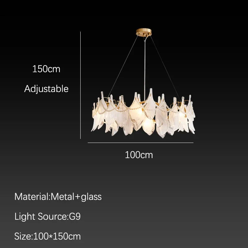 DecorBites™ Cloud Mist Glass Chandelier with G9 Light Source - Luxury Home Decoration