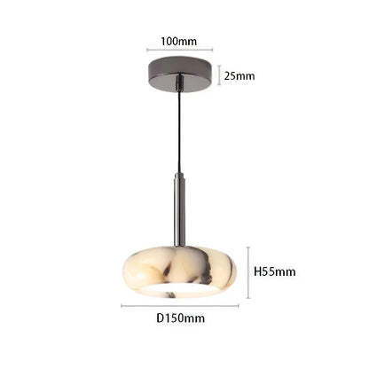 European White Marble Bedside Pendant Light for Bedroom
