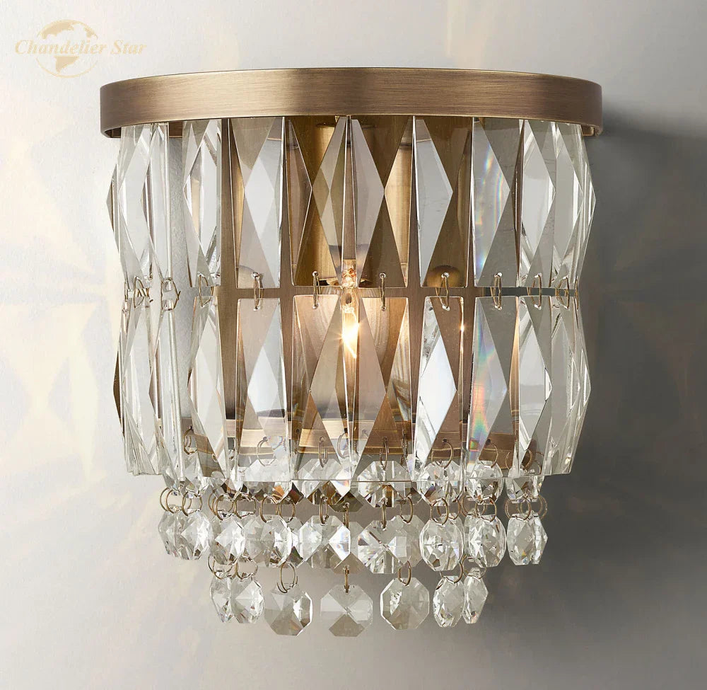 DecorBites™ Crystal LED Wall Sconce Light Fixture - Portia Collection