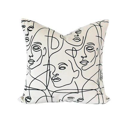 DecorBites™ Beige Textured Pillow Cover Abstract Design 45x45, Lumbar Support & Decor Accessory