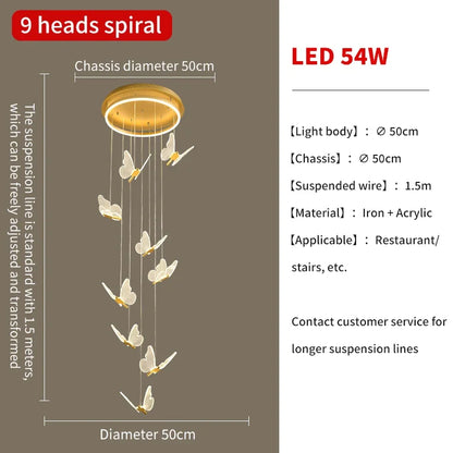 DecorBites™ Butterfly LED Chandelier for Villa Duplex Living Room Decoration