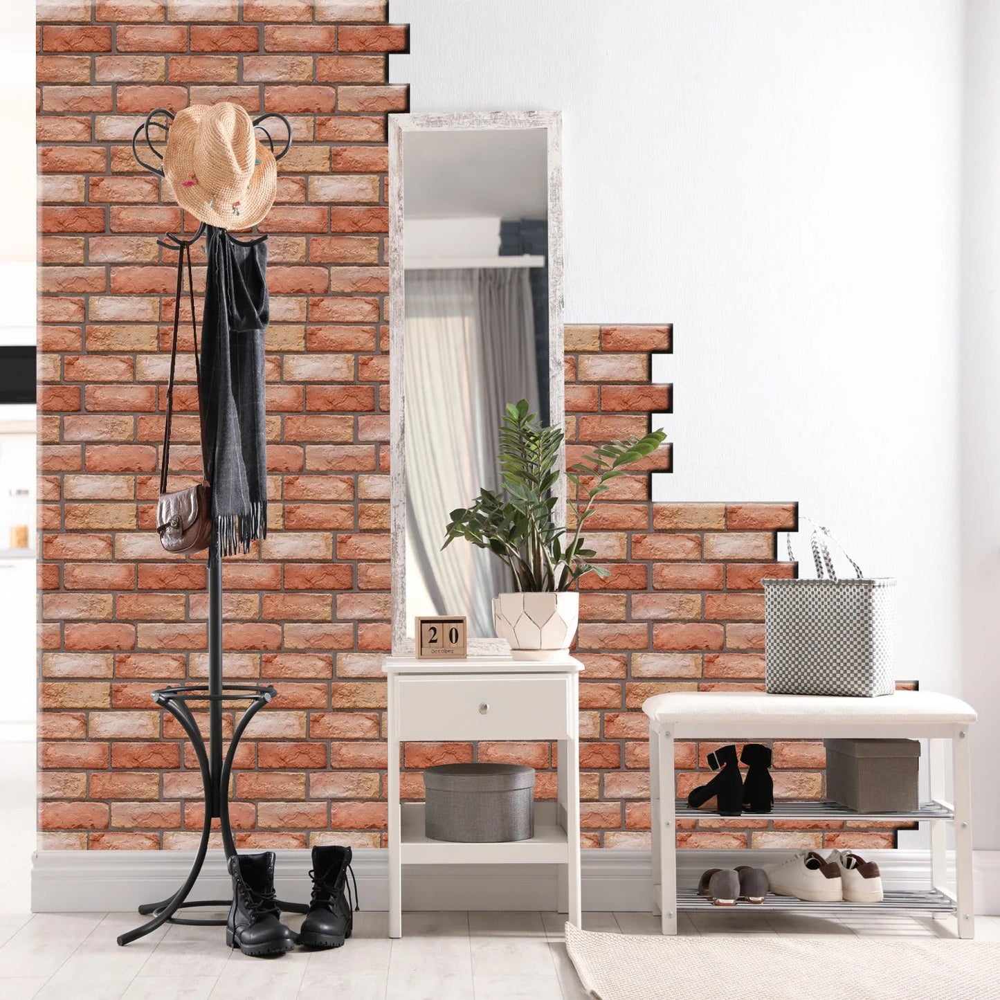 Self-Adhesive 3D Brick Wall Panels