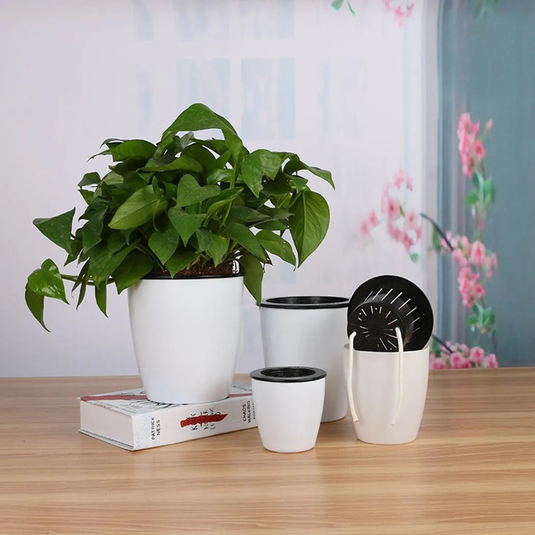 Self-Watering Imitation Porcelain Flower Pot