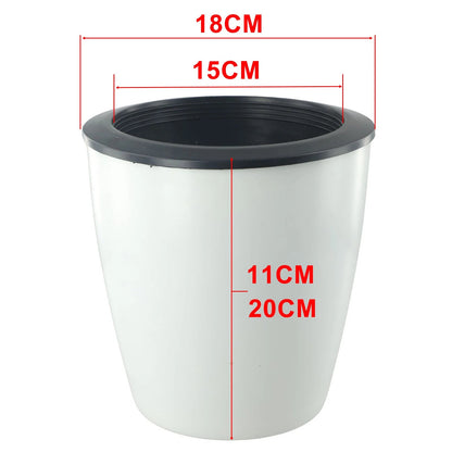 Self-Watering Plastic Flower Pot - Green