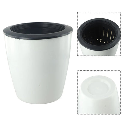 Self-Watering Plastic Flower Pot - Green