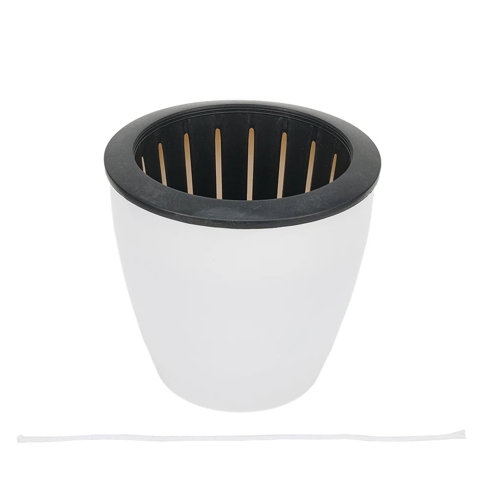 Self-Watering Plastic Flower Pot - Green