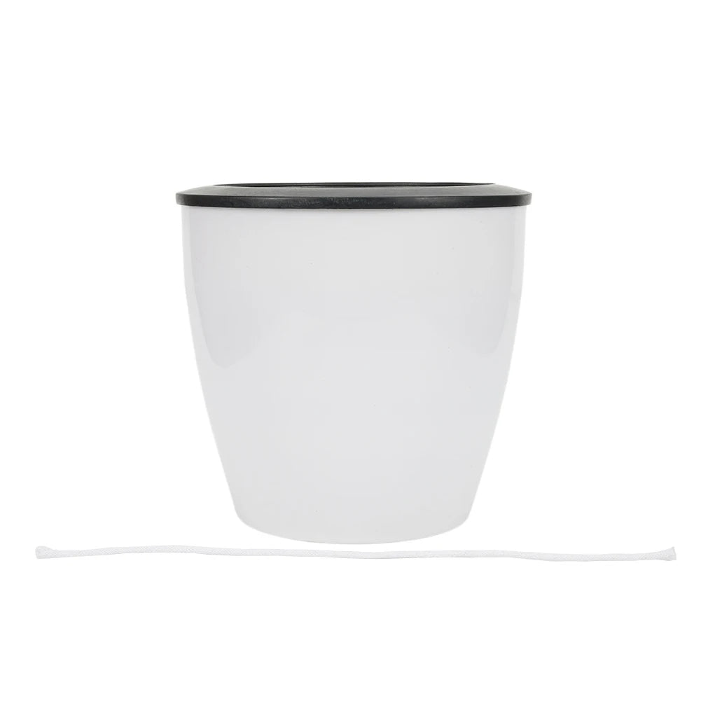 Self-Watering Plastic Flower Pot - Green