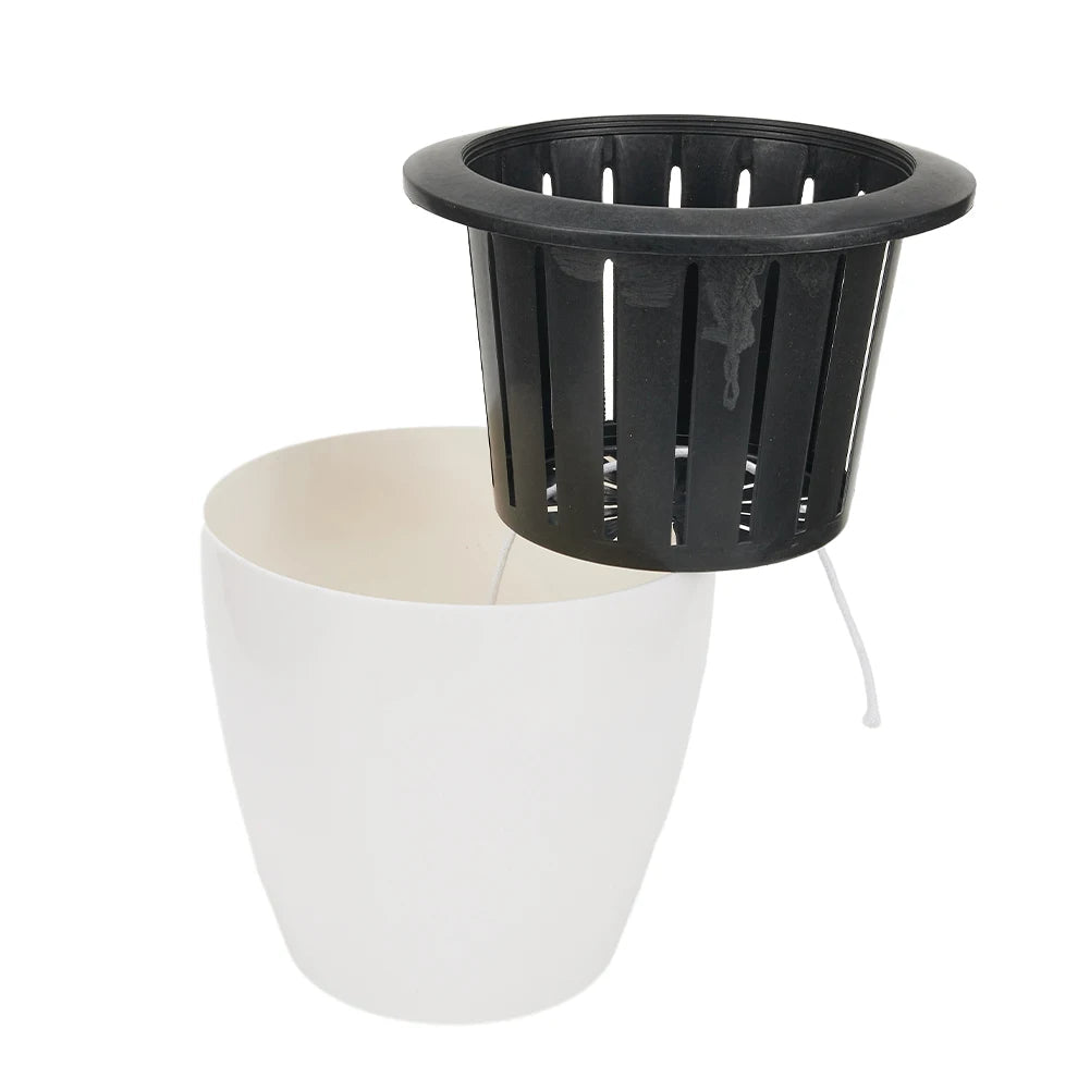 Self-Watering Plastic Flower Pot - Green