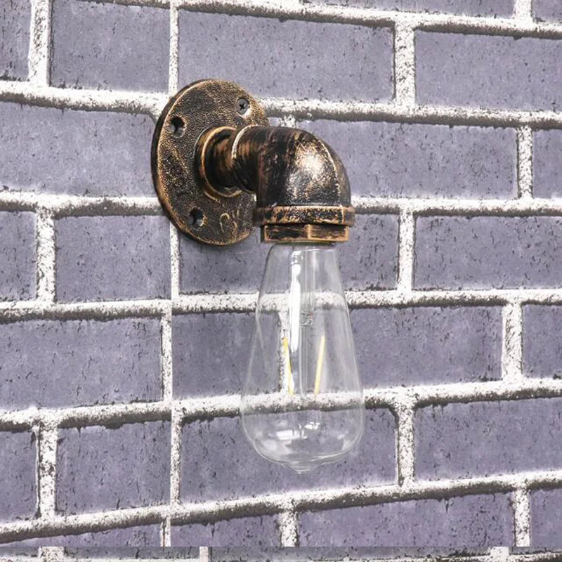 DecorBites™ Industrial Iron Pipe Wall Sconce for Bedroom, Bar, Cafe, Restaurant, Aisle, and TV Background