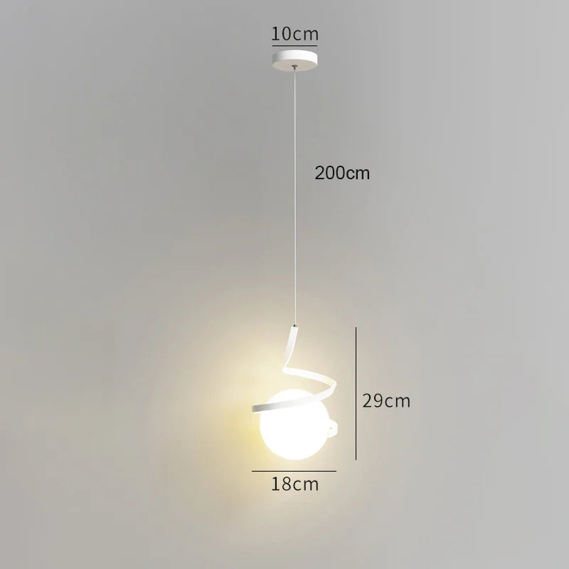 Nordic Glass Ball Pendant Light in Iron Finish