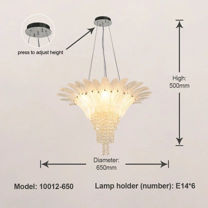 DecorBites™ Glazed Gold LED Chandelier for Living Room Clubhouse Villa