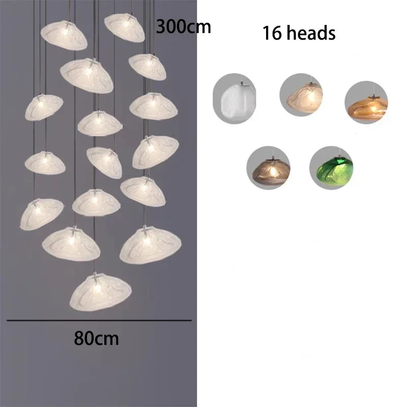 ثريا كريستالية من ديكوربايتس™، مصباح معلق على الدرج | إضاءة عصرية لغرفة المعيشة