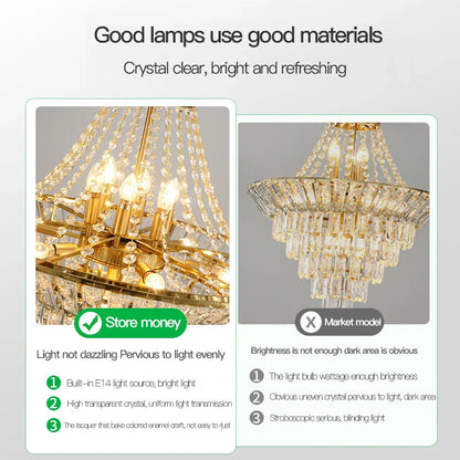 DecorBites™ Crystal Duplex Chandelier: Modern & Elegant for Hotels, Villas, & Living Spaces