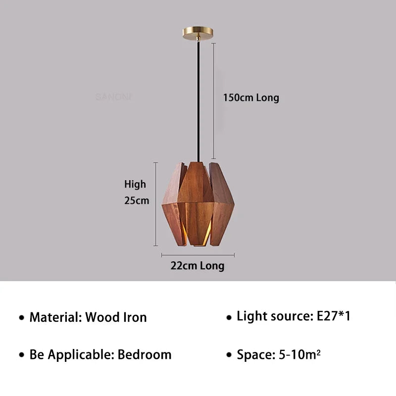 DecorBites™ Japanese Style Wood Pendant Lamps: Timeless Elegance for Your Living Space