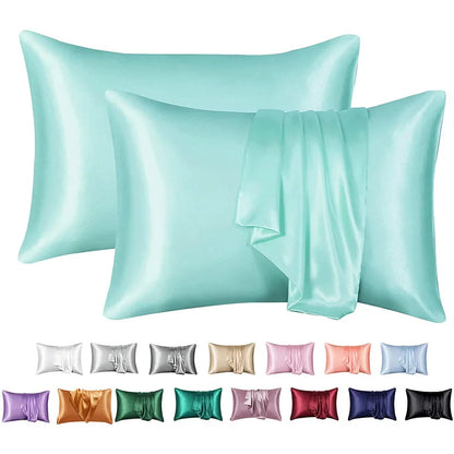 Decobites Silky Satin Pillowcase: Soft, Comfortable, High-End Solid King Queen Pillow Cover