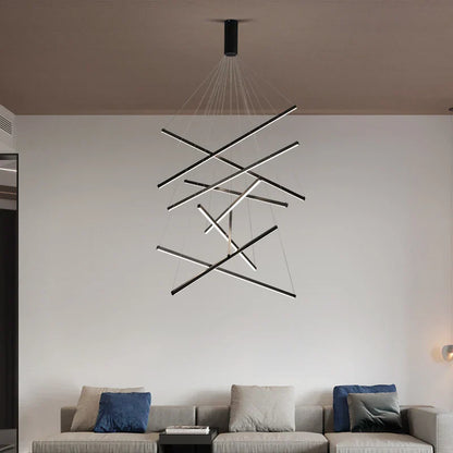 ثريا سقف من الألومنيوم من DecorBites™ مع شكل LED قابل للتغيير للسلالم وغرفة المعيشة